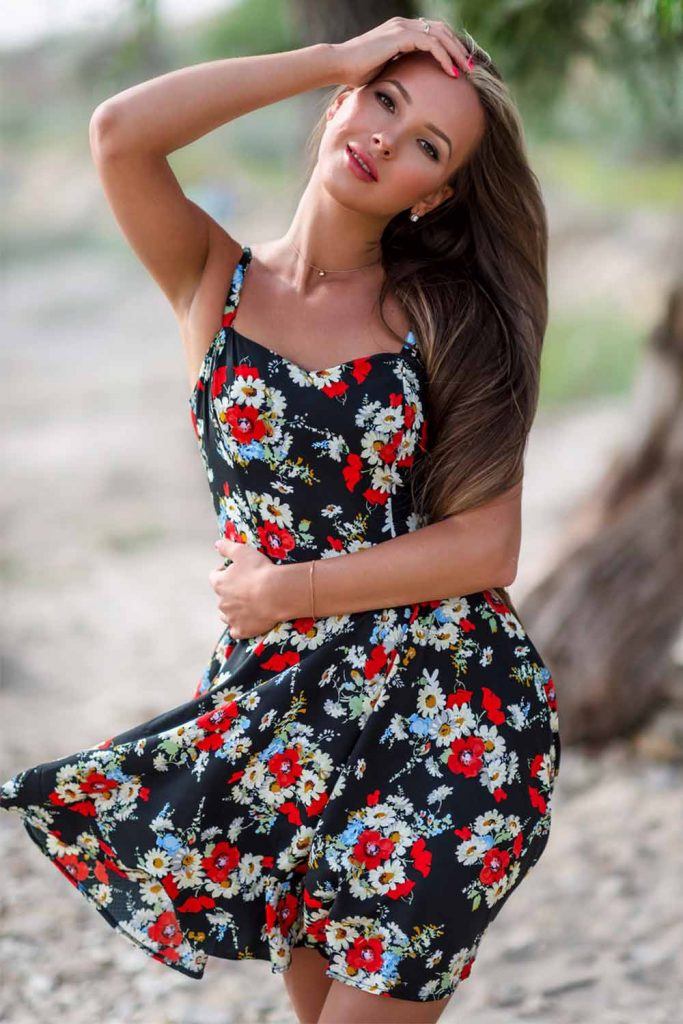 Short Dark Floral Dress