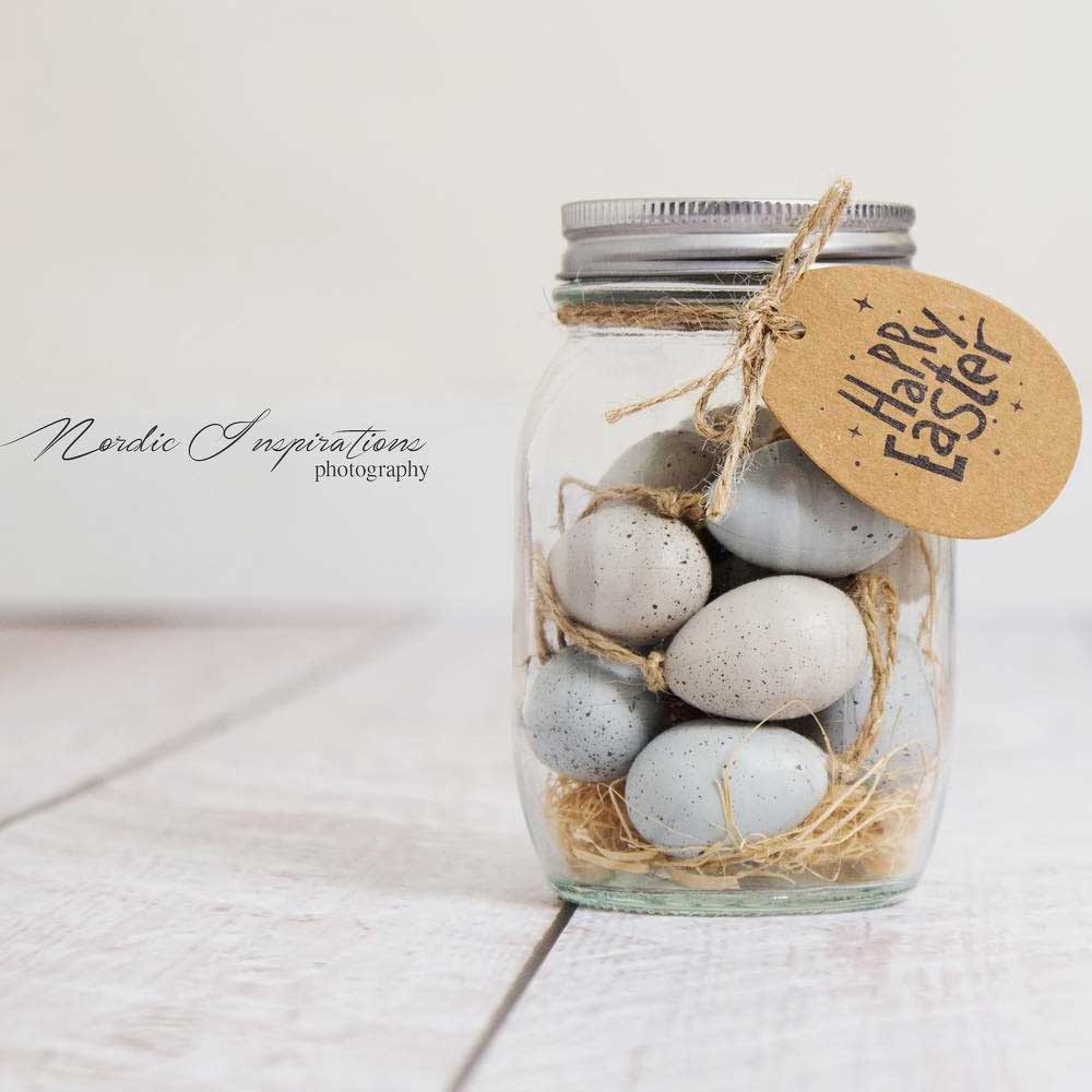 Simple Candy Jar With Egg Lid Decor #eggsdecor