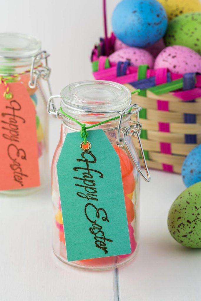 Small Jar for Candies with Lettering
