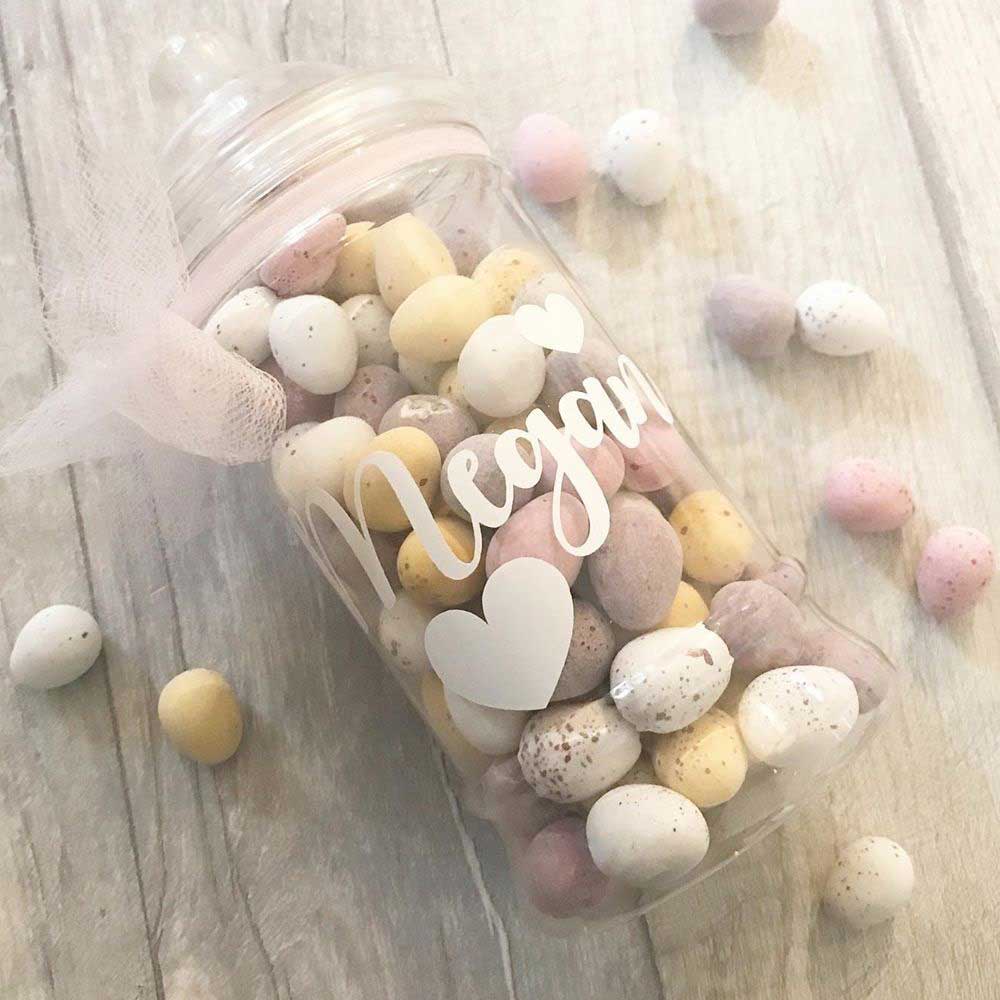 Personalized Candy Jar With Eggs Candies #personalizedjar