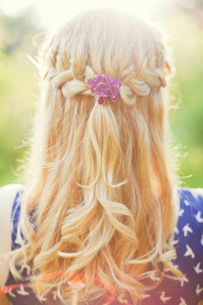 Half Up Hairstyle with Braid 