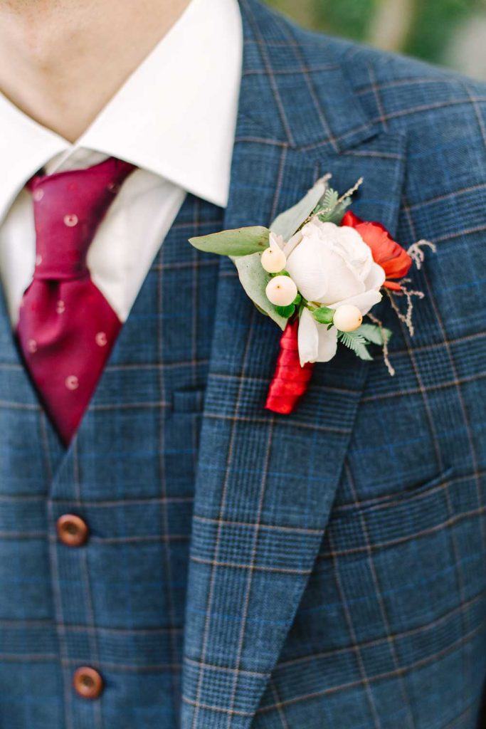 Maroon and Navy Groom Suit