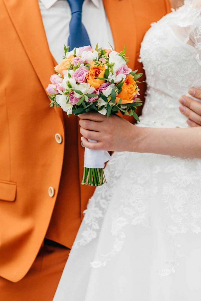 Orange and Pine Green Fall Wedding Colors