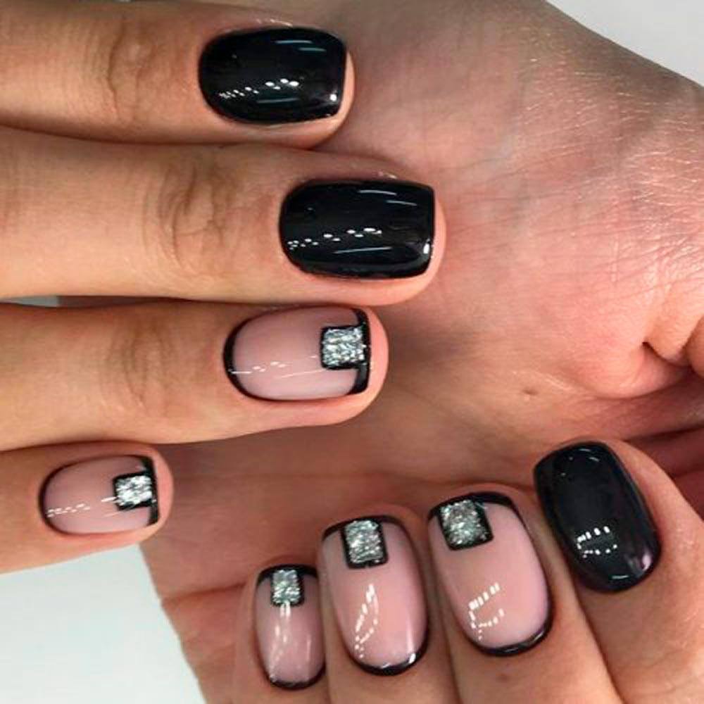 Silver And Black Moons #prettynails #stylishnails