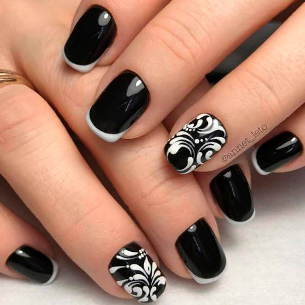 Black and White Mod Mani #blacknails #modmani