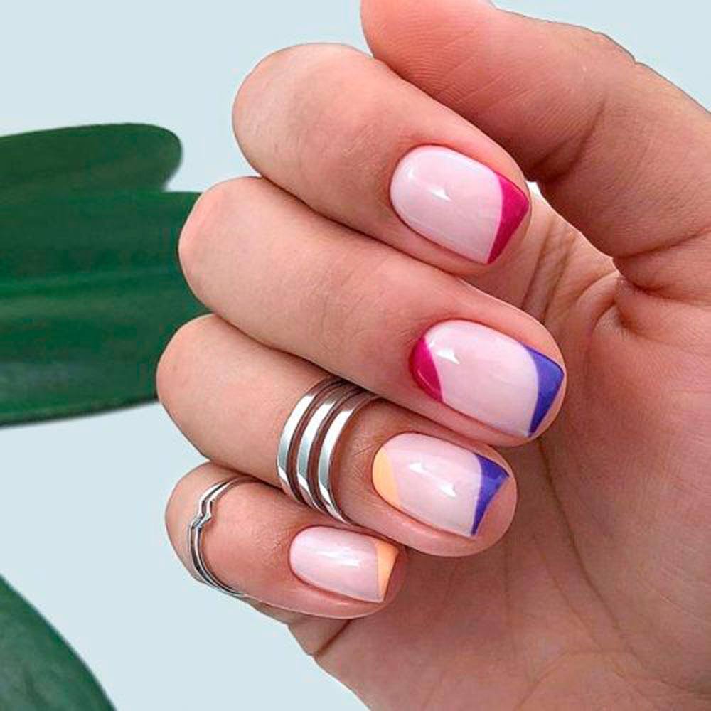 Trendy Form Of French Tips #colorfulnails #colorfulfrenchnails