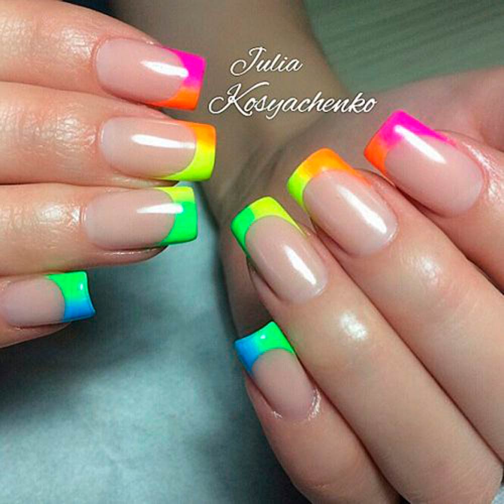 Spectrum Of Color Nail Art #gradientnailart #colorfulnailtips