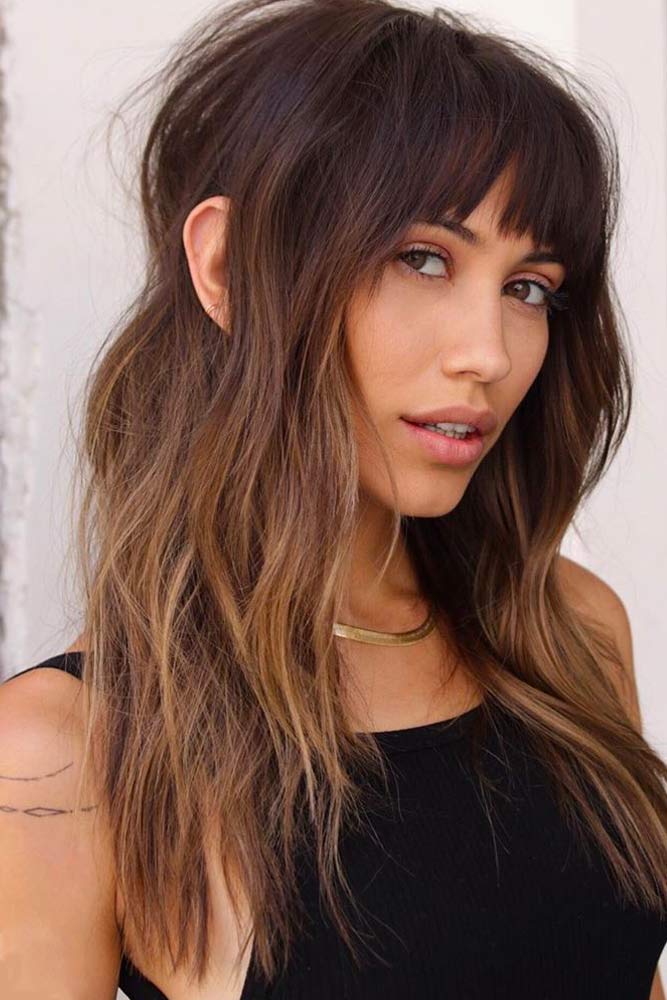 Shaggy Layered Hairstyles With Choppy Bangs