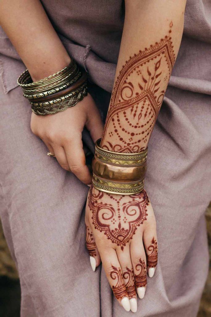 Arm Henna Tattoo with Patterns