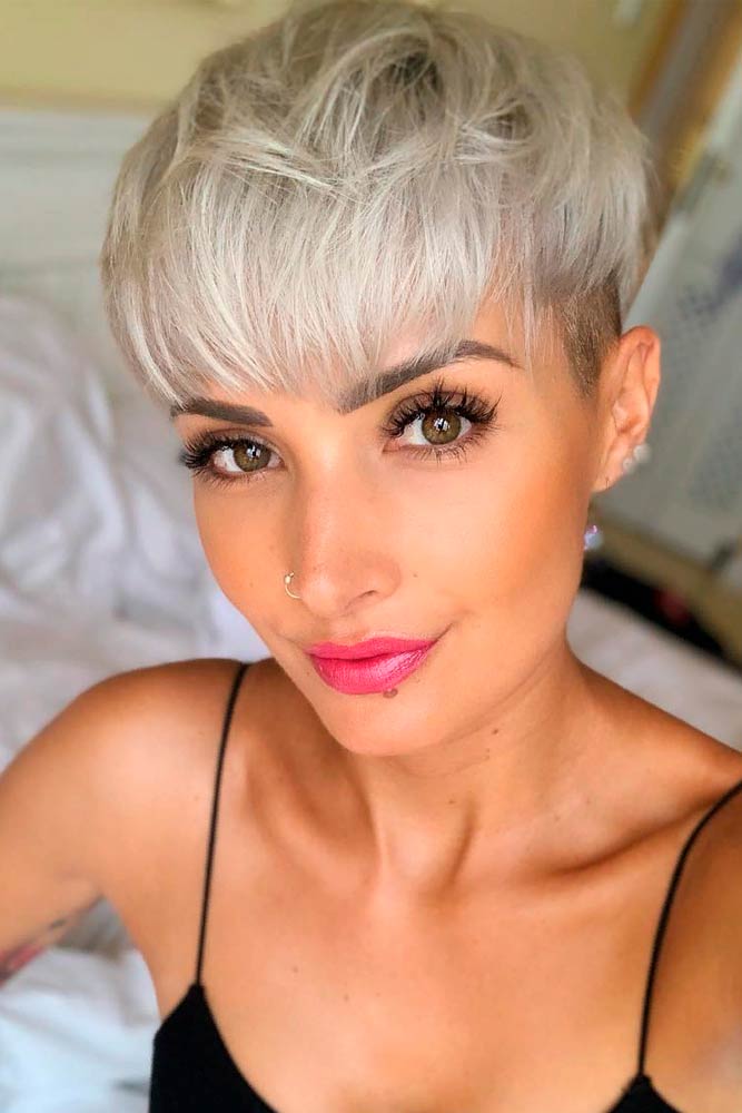 Long Pixie Haircut With Bangs #shorthaircut #ashblondehair