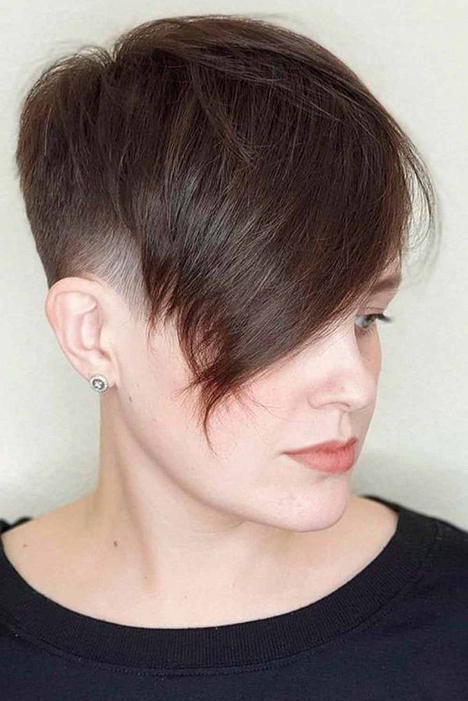Pixie Cut With Long Straight Bang #straighthait #shorthairstyles