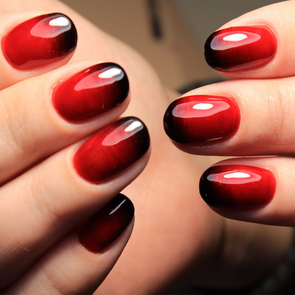 red and black ombre nails