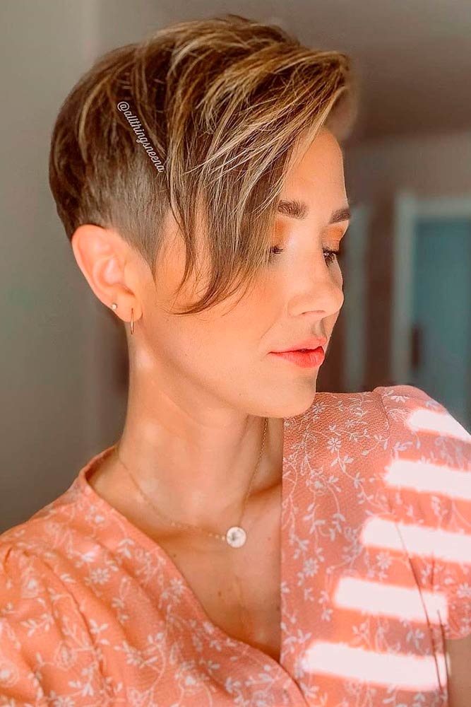 Pixie Haircut With Long Side Bang