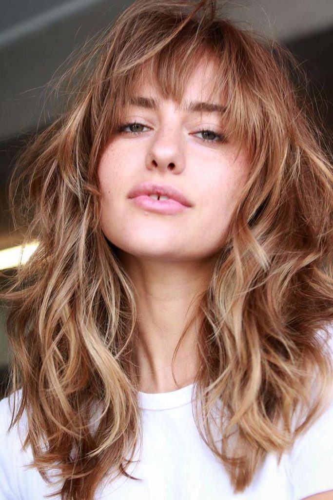 Shag Haircut Brown Highlights Bangs Layered 9 683x1024 