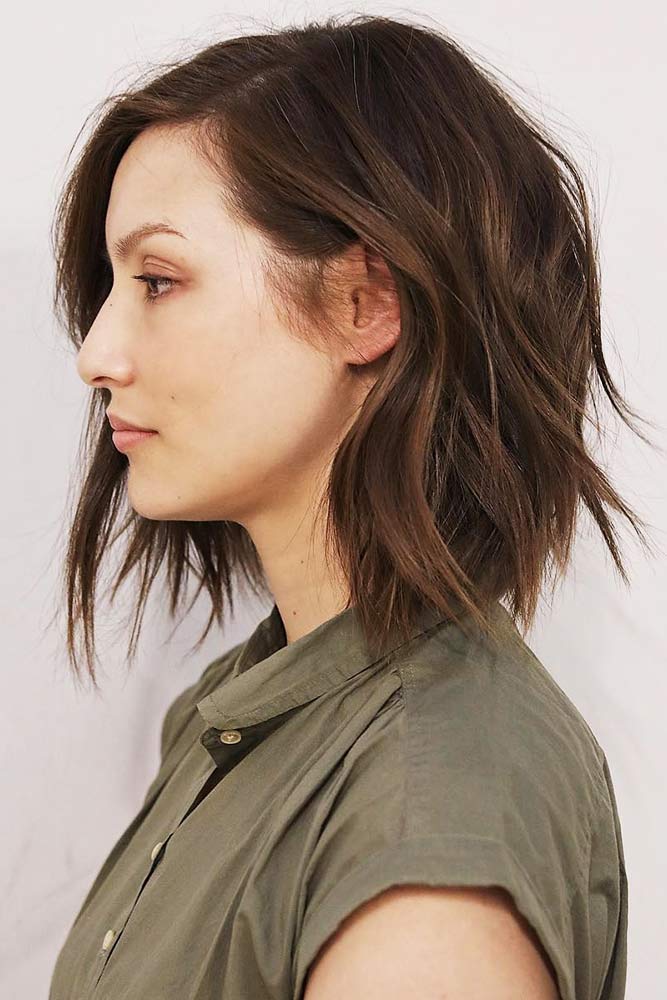 Layered Shaggy Bob With Feathered Ends #layeredhair #bob #shaggy
