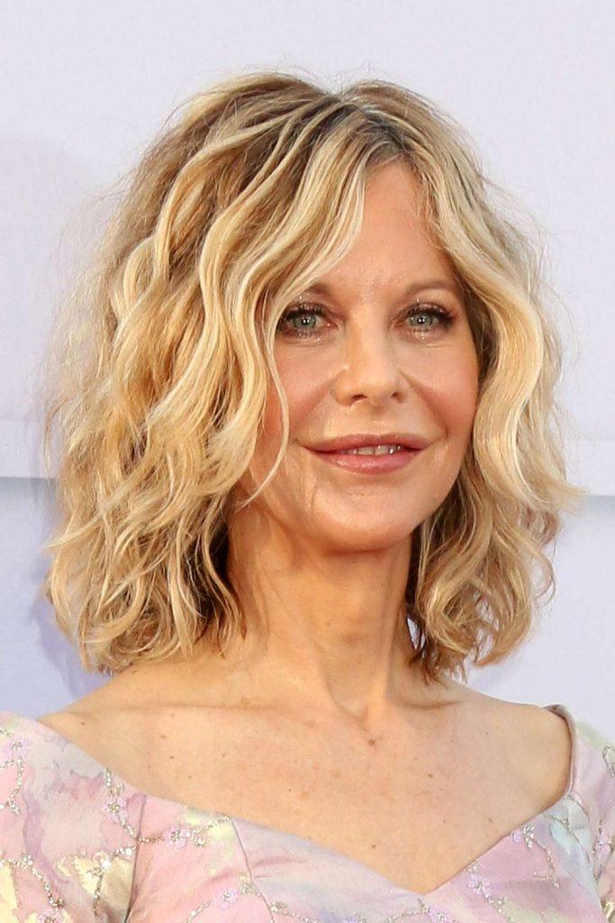 Meg Ryan with Blonde Layered Shag Bob