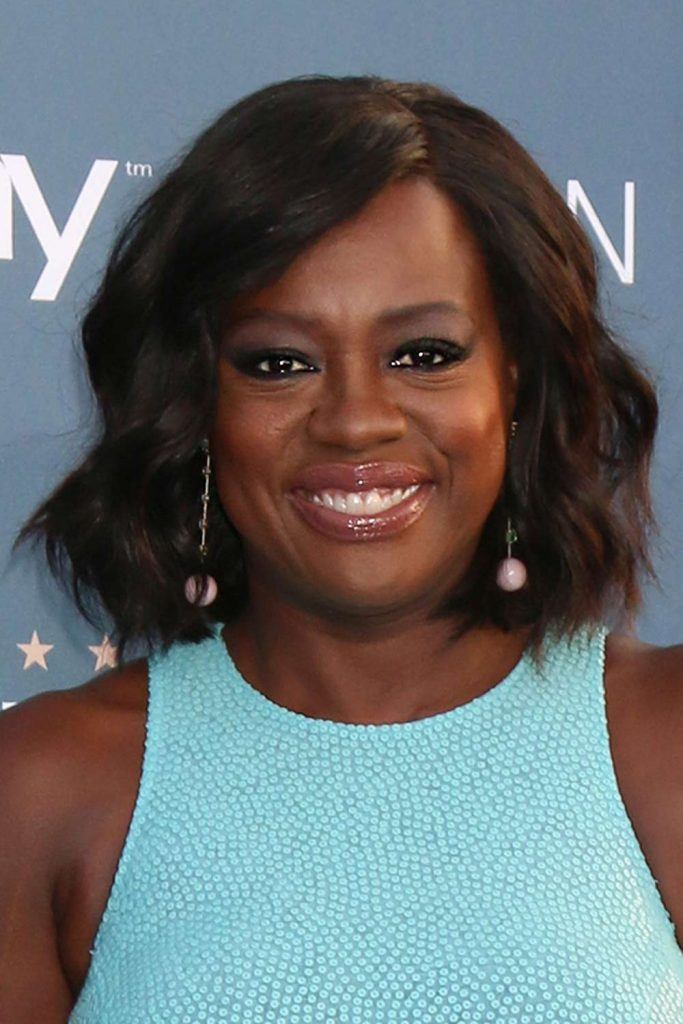 Viola Davis with Short Shag Dark Bob