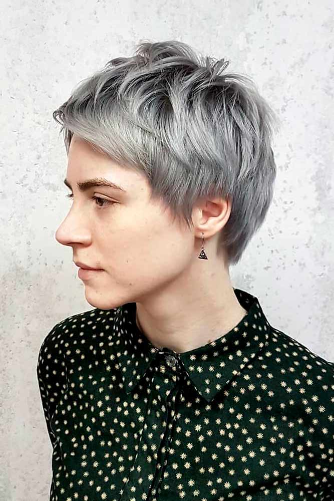 Carefree Pixie With Sideburns #pixiehair #ashhair