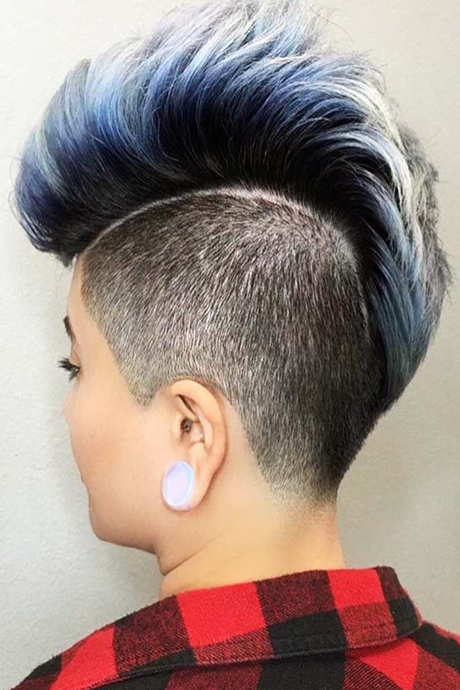 Mohawk Haircut #mohawkhaircut #bluehair