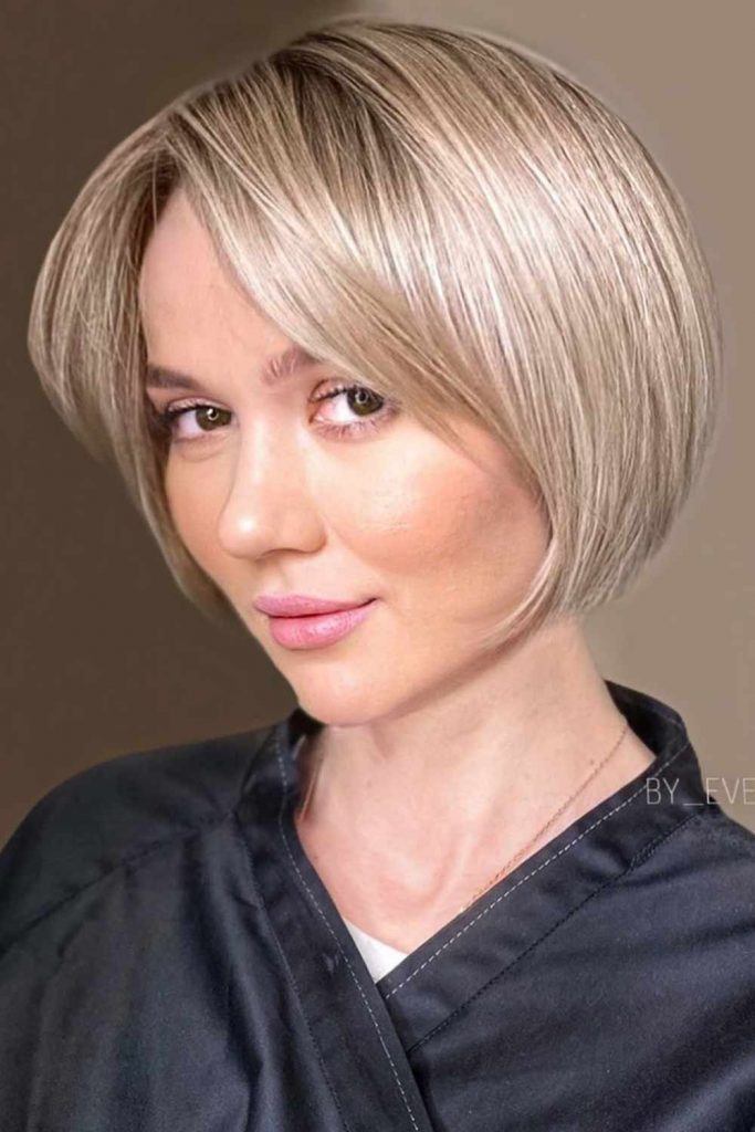 Rounded Bob With Parted Bang #roundedbob #partedhair