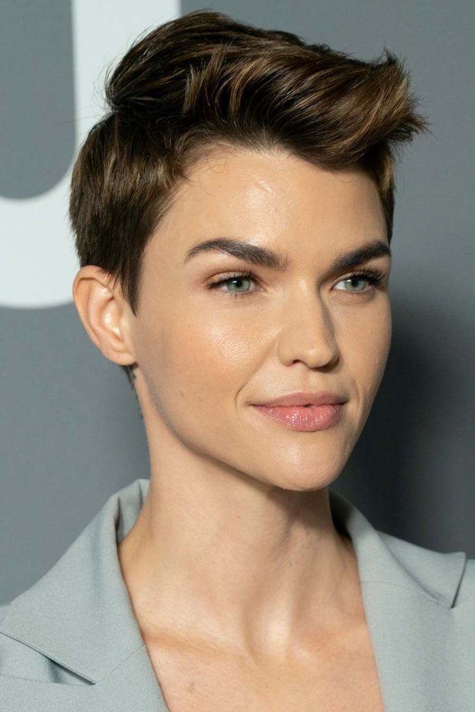 Ruby Rose with Brown Pixie