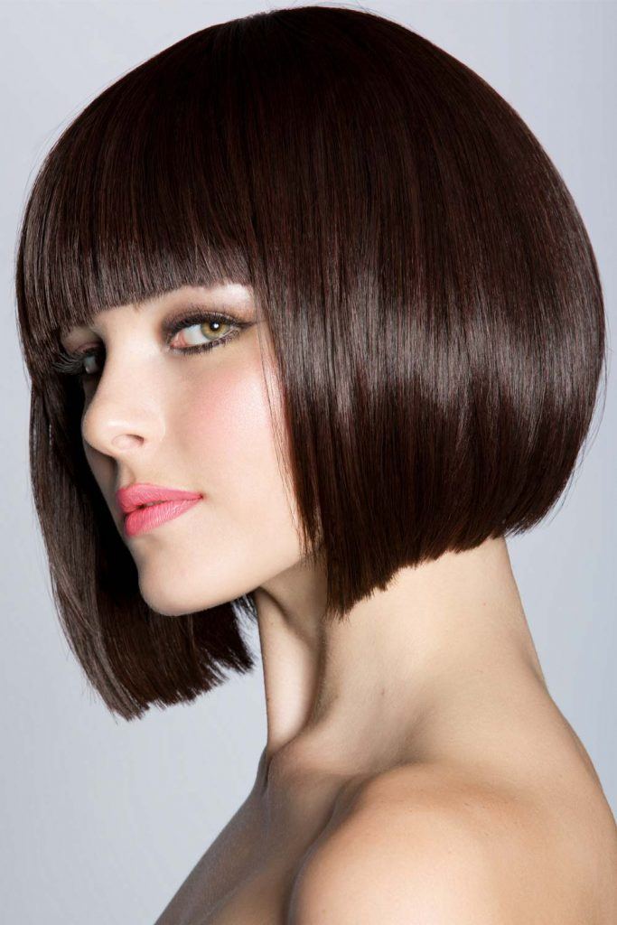 Round Short Brown Bob