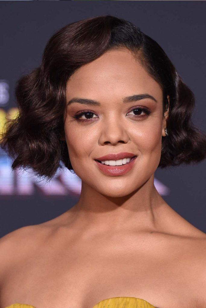 Tessa Thompson And Dark Wavy Short Bob