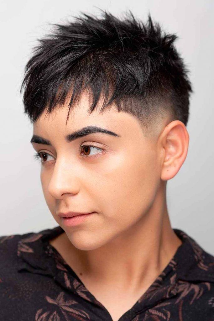 Spiky Taper Fade #spikypixie #pixiecut