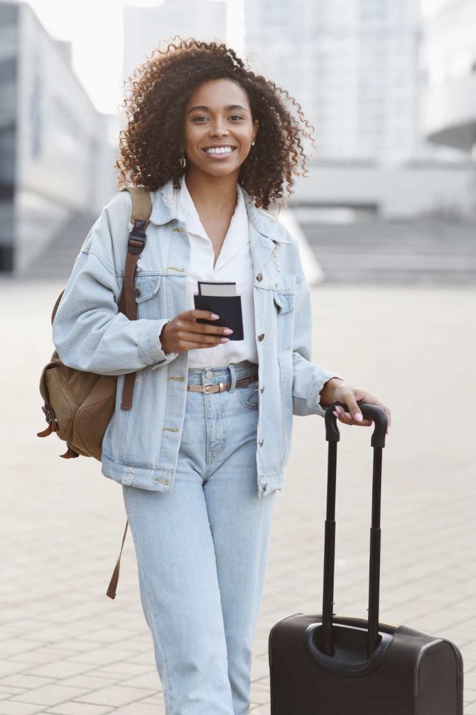 Denim Jacket with Jeans Airport Outfits 