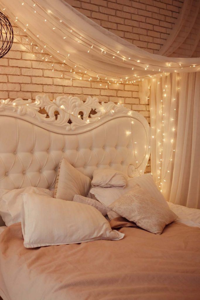 bed decoration with lights