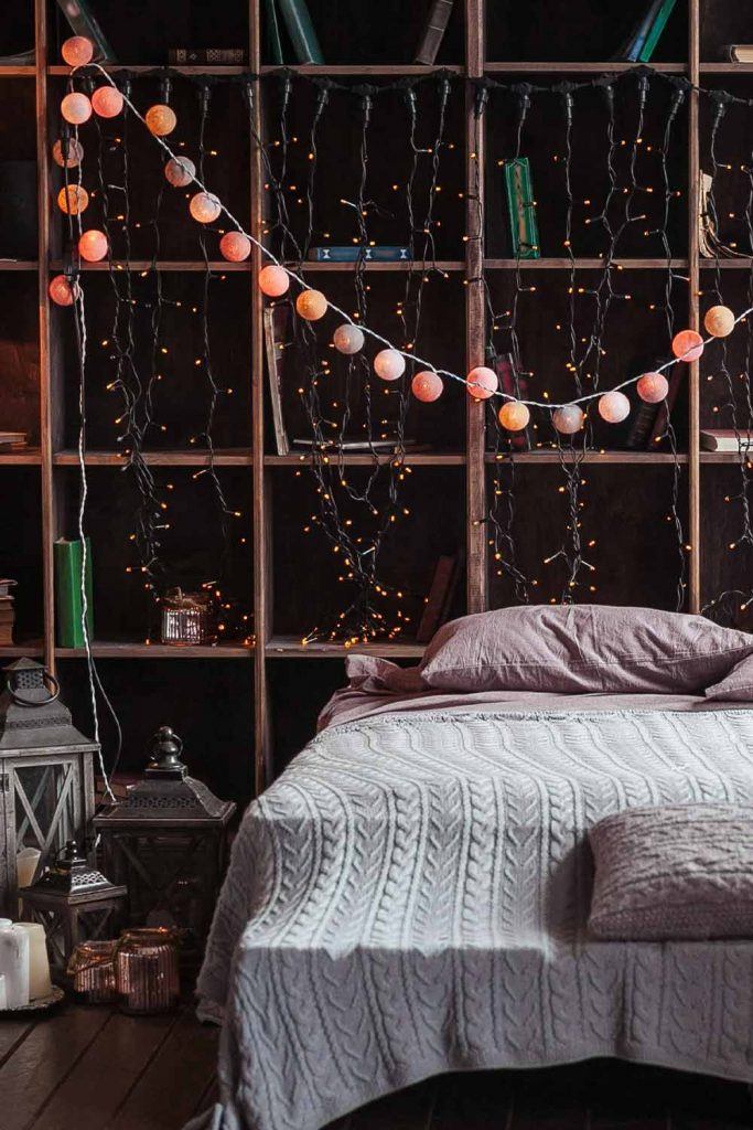 Room Decoration with Light Garland