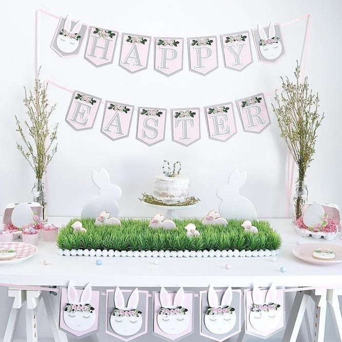 What Does Easter Bunny Look Like? #easterbanner #candytable