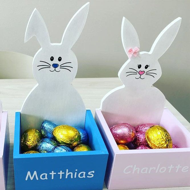 Personalized Easter Candy Box #candybox #woodcandybox