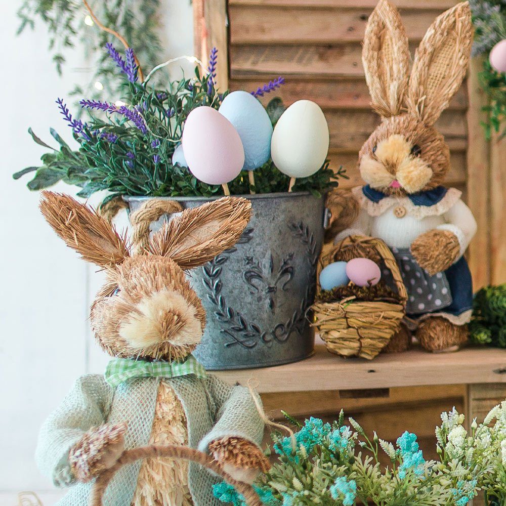 Cute Straw Rabbit Decor Home Decoration Halloween Decor for Winter Party  Decor Wedding Decoration 2022 Easter Bunny