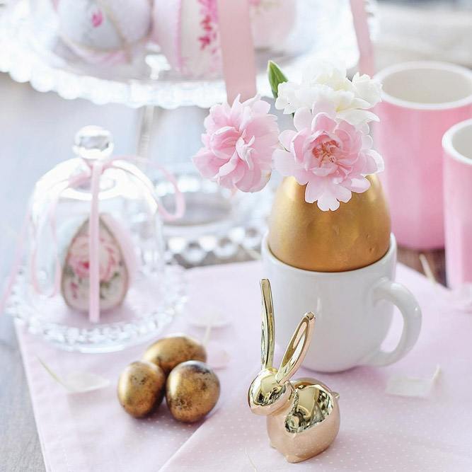 Easter Table Setting With Bunnies Companions