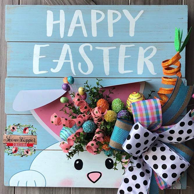 Easter Canvas Decor #woodsign #ribbon