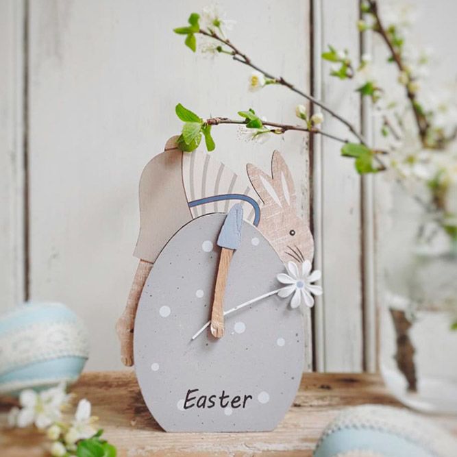 Easter Bunny And Egg Wood Decor #egg #pasteldecor