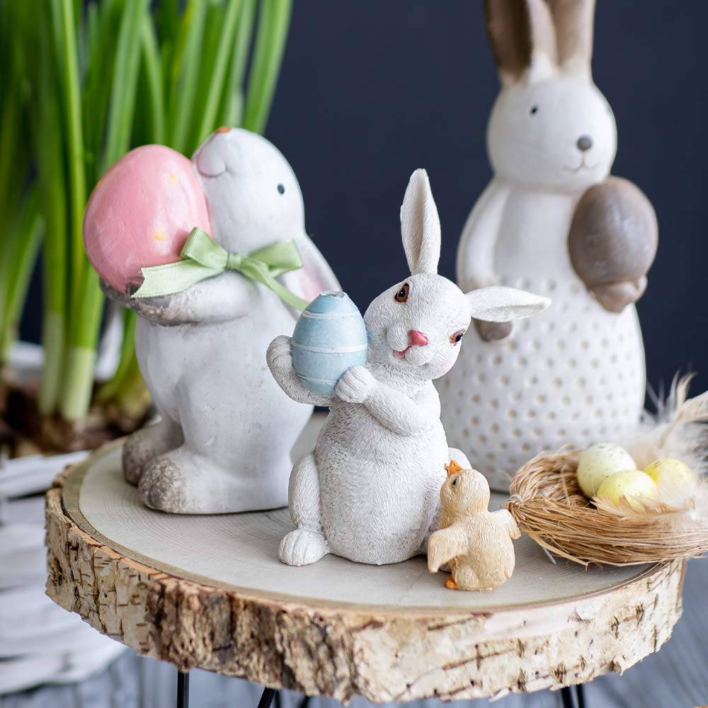 Ceramic Easter Rabbits Decoration