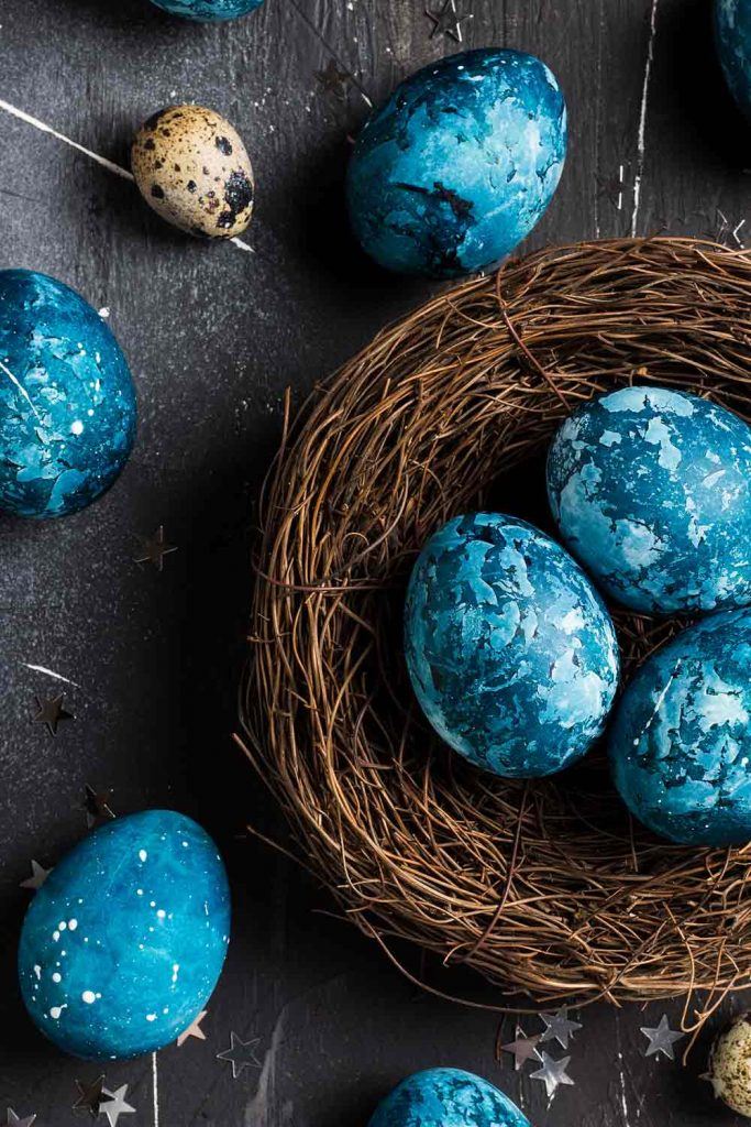 Blue Marble Easter Eggs