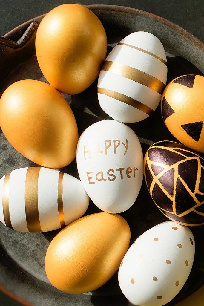 Gold Easter Eggs with Lettering