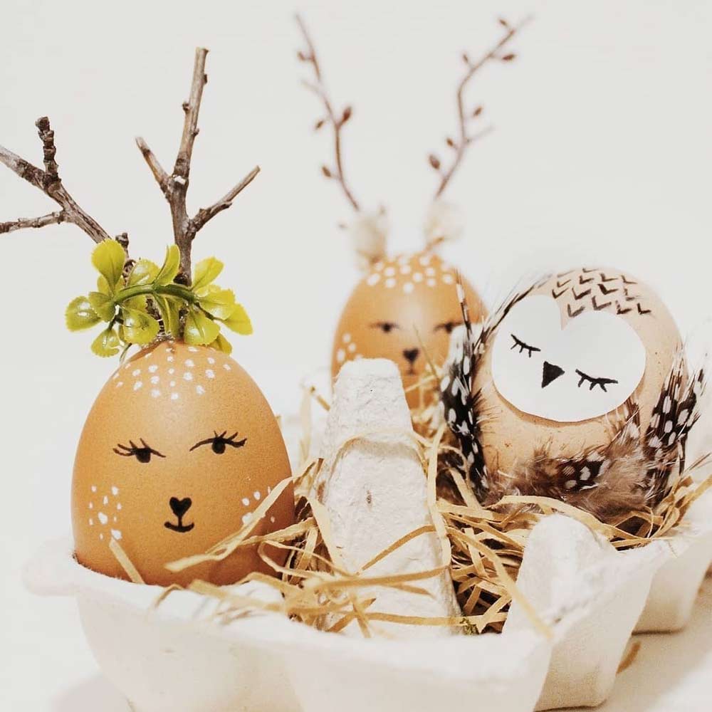 Cute Animals Eggs Decor #deerdecor #owlart