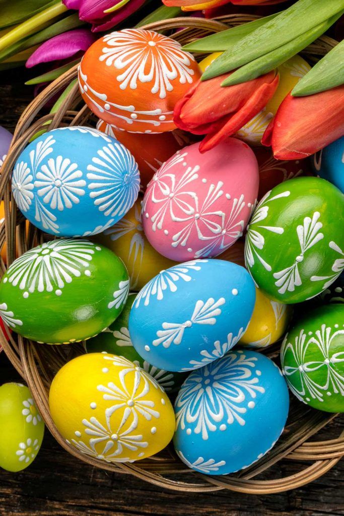 Colorful Easter Eggs with Patterns