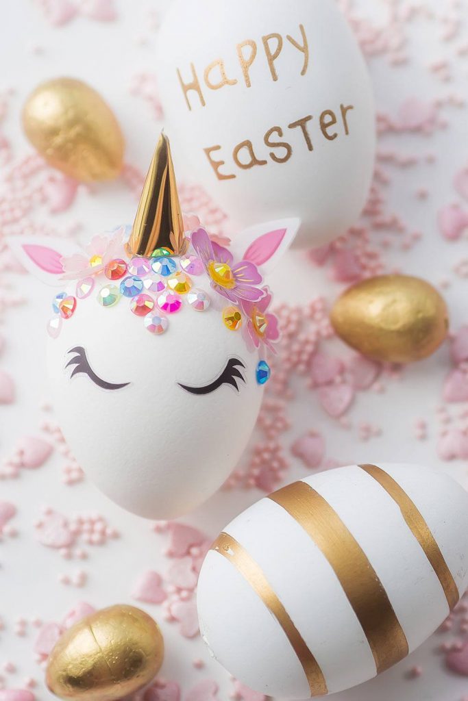 Gold Easter Eggs with Lettering