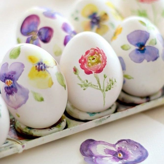 DIY Floral Eggs Decoration #diydecorations