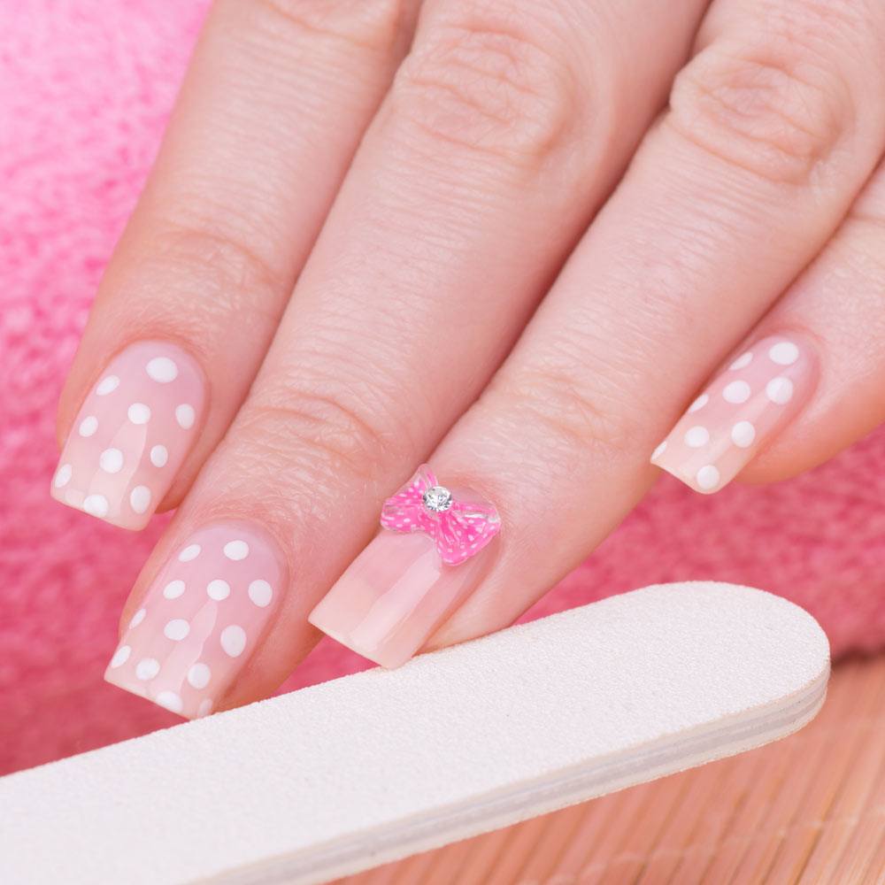 Pink Easter Polka Dots Nails