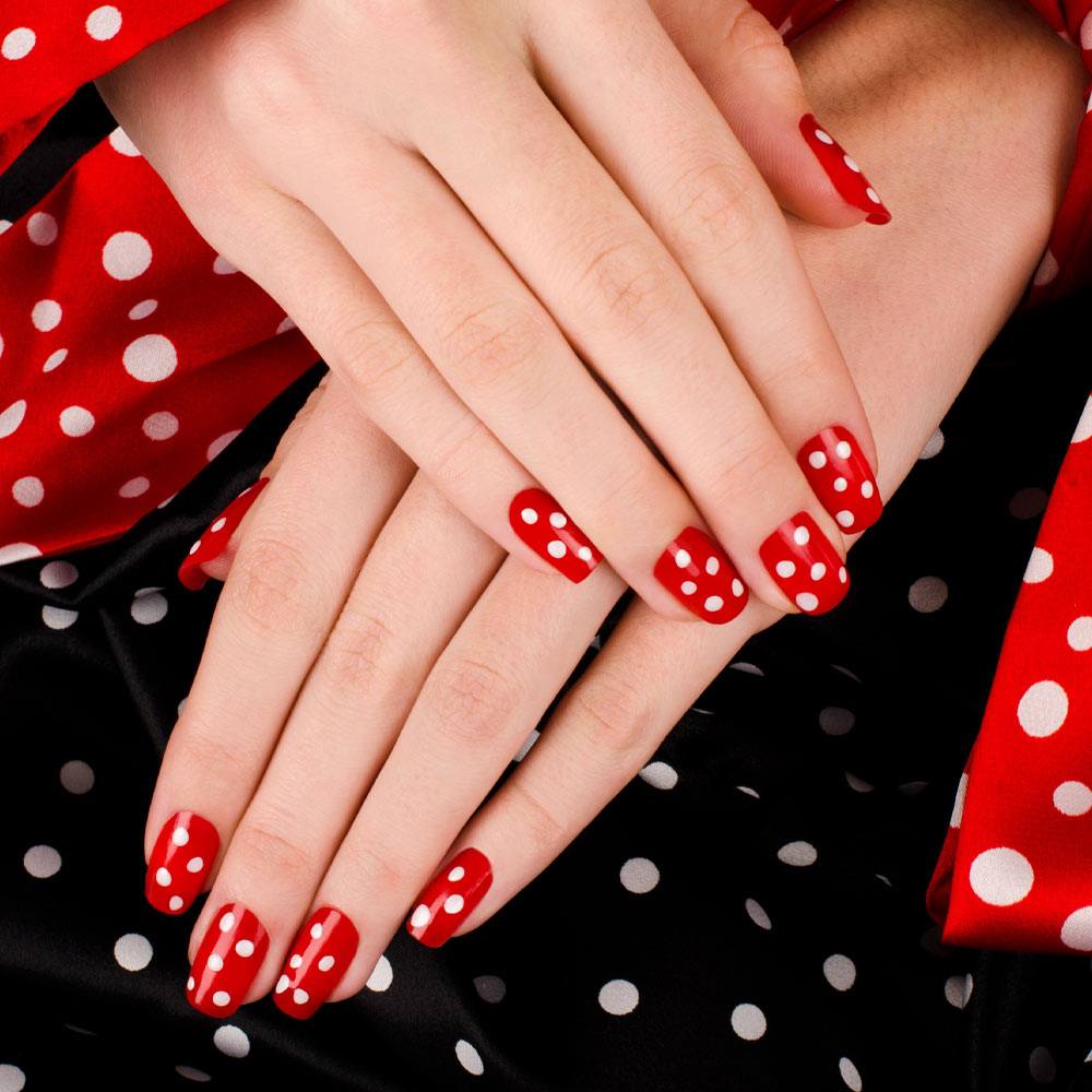Red Polka Dots Nails