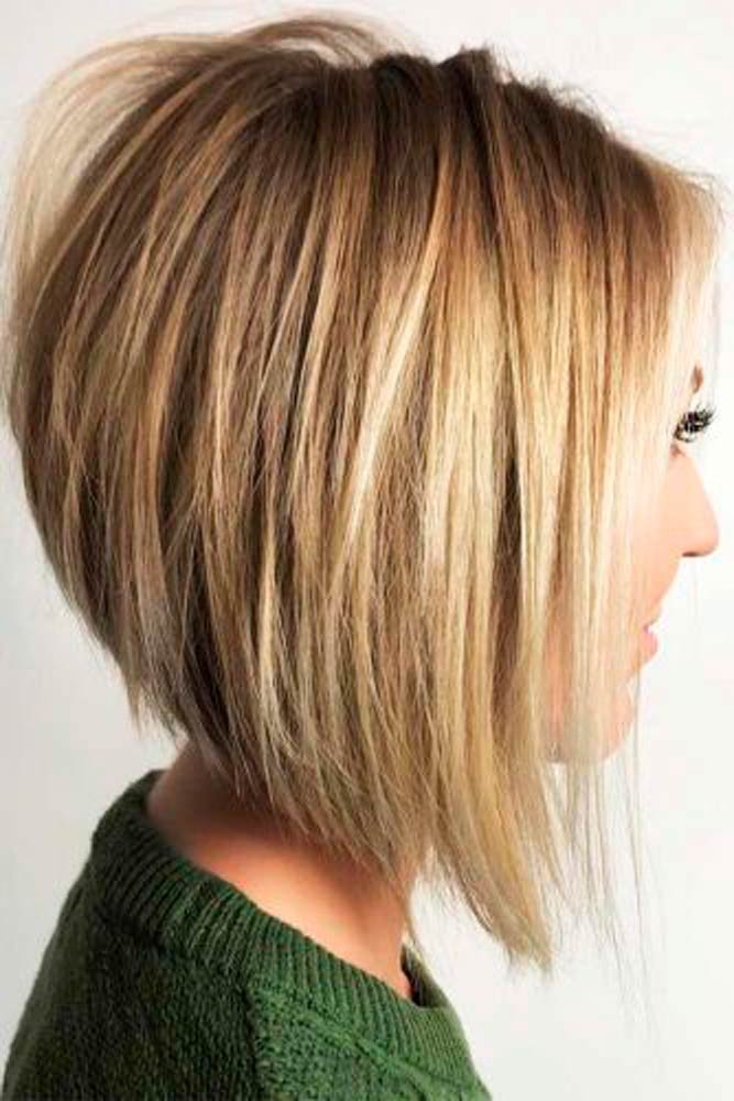 super short angled bob with bangs