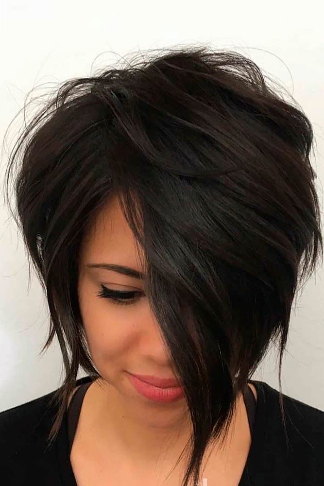 Asymmetrical Bob #asymmetricalbob #brunettehair