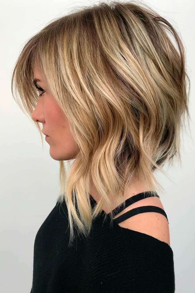 slightly layered bob without bangs