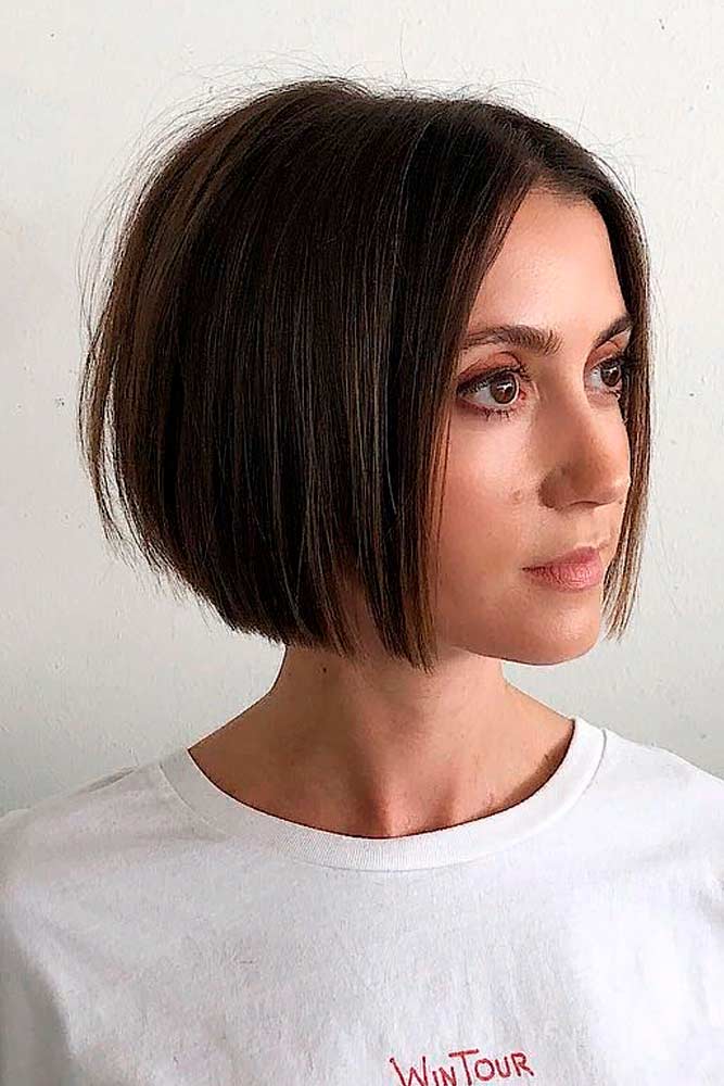 Short Blunt Bob para cabelos finos #brownhair #shorthair #bluntbob